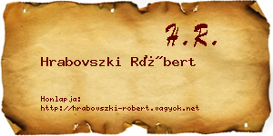 Hrabovszki Róbert névjegykártya